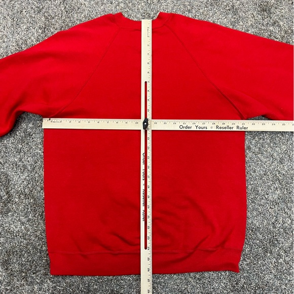 Vintage Jerzees sweatshirt mens XL extra large red crewneck blank USA 90s solid - Picture 9 of 11